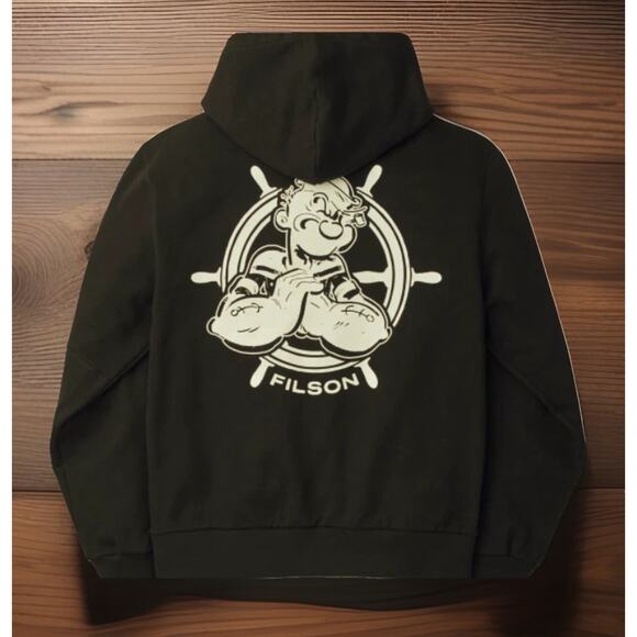 Filson X Popeye Limited Edition Hoodie 90th anniversary USA Made Mens Small Rare - Picture 3 of 11